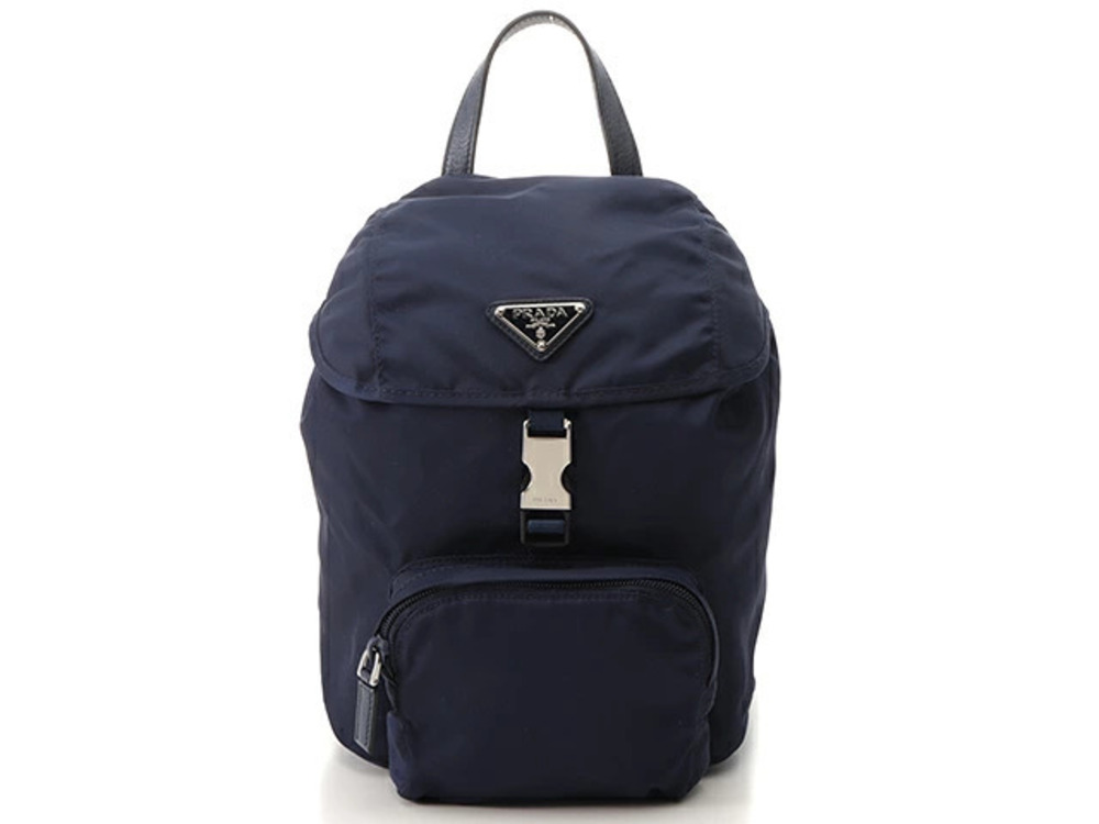 Prada Backpack Bag Saffiano Navy Blue